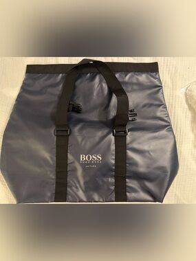 Hugo Boss Navy and Black Duffel Tote